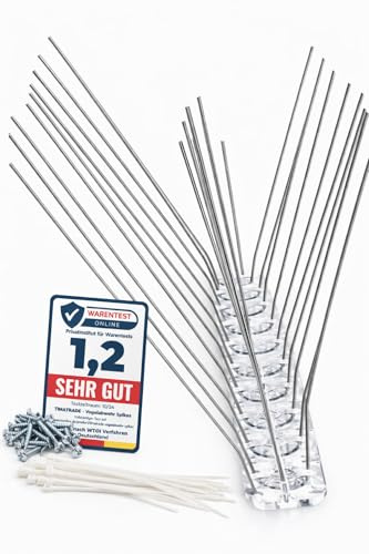 Timatrade® Premium Taubenspikes 3 m – inkl. 24 Schrauben & 24 Kabelbinder