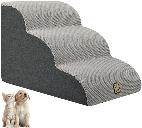 OYLZ Pet Steps Dog Stairs for Sofa Couch and Bed High Density Sponge Pet Ramp with Removable Washable Cover Non-Slip Base Stable Dog Steps 15.7 H