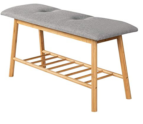 Portavaligie, portascarpe da Ingresso, Sgabello per Cambiare Le Scarpe con scarpiera, Baule portaoggetti con Seduta Imbottita, Sgabello da Comodino in corridoio, Soggiorno, Camera da Letto,