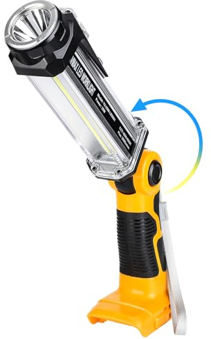 Mewryytuo Spotlight Cordless Work Light for Dewalt 20V Battery, 35W LED Floodlight 2000LM Work Lights Spotlight Downlights, Portable Downlights for Home & Garage Repair, Camping (NO Battery Included)