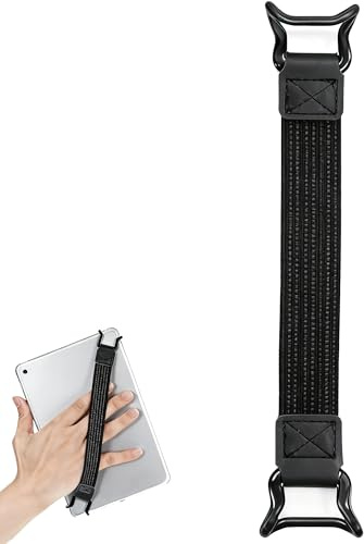 LifgWas Dragonne pour Tablet Anti-Dérapante Bande de Maintien Universelle pour Tablette PC & Liseuse Utilisation à Une Main Sangle de Poignet Élastique Portable Noir