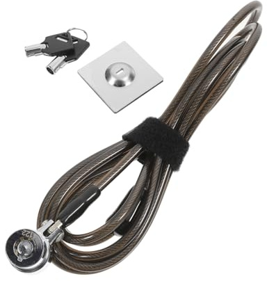 LABRIMP Candado para Portátil y Bloqueo de Computadora para Oficina y Hogar, Cable de Acero Reforzado de 1,9 M, Aleación de Zinc, Seguridad Antirrobo, Color Negro