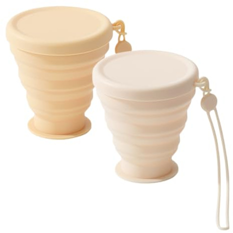 2 Piezas Vasos Plegables de Silicona, 200 ml, Portátil y Reutilizable Taza Plegable, para Picnic, Camping, Senderismo