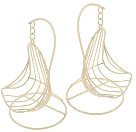 VICASKY 2pcs Miniature Hanging Swing Chair Dollhouse Accessories Elegant Tiny Hanging Basket for Doll Furniture Decorative Craft Display
