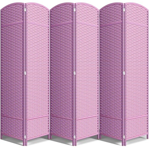 Sorbus 6-Panel Black Room Divider with Double Hinged Panels, 6 ft Tall Folding Privacy Screen
