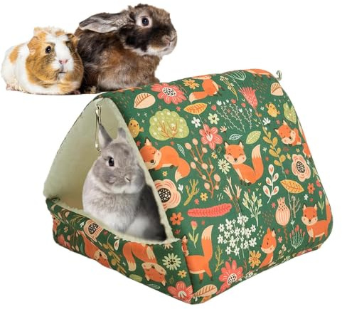 Marsvinshus - Mysigt gömställe | Bunny Warm Housee | Tillbehör för små husdjur till hamster Multifunktionellt mysigt skydd för små husdjur, skäggiga vinterbo tillbehör till hamsterburar