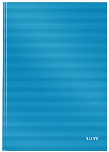 Leitz A4 Notizbuch liniert, 160 Seiten, 80 Blatt FSC zertifiziertes 80 g/m² Papier, Stabiler, kratzfester Hardcover-Einband, Für Büro, Schule oder als Tagebuch, Solid Serie, Hellblau, 46650030