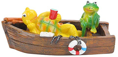 TOPINCN Cute Garden Pond Floating Tortoise and Frog Decoration Fish Ornament Craft