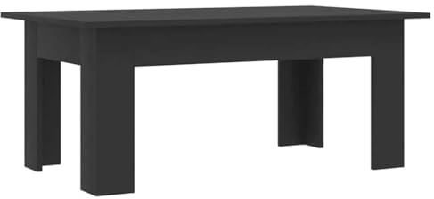 vidaXL Mesa de Centro Madera contrachapada Negro 100x60x42 cm