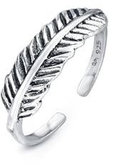 Amberta 925 Sterling Silber Zehering Verstellbar Damen | Delfin Blumen Krone Blatt Fußschmuck