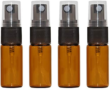 JIHUOO 10 Stücke 5ml Zerstäuber Sprühflaschen Leer Sprayflasche Pumpflasche Parfumzerstäuber Braunglas Flaschen