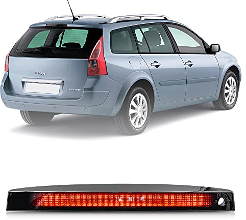 NSLUMO Tercera luz de freno LED roja con lente ahumada para Ren/ault Megane II MK2 Estate, lámpara de parada de montaje alto, OEM #: 8200175538