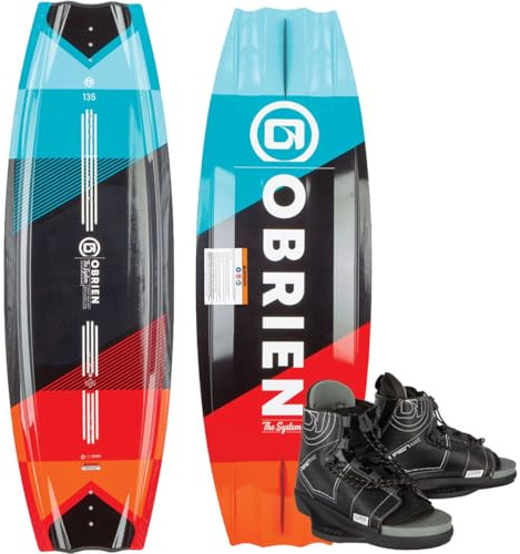 O'Brien System Wakeboard 135cm w/Clutch 4-8 bindings,Red
