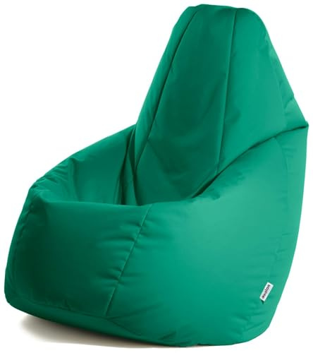 Avalon - Sitzsack Erwachsene L Jive, Bean Bag aus Reißfestem Technischem Gewebe, Ergonomischer Gaming Sitzsack mit Füllung, Komfortable Moderne Sitzsäcke, Made in Italy (80x80x125cm, Smaragdgrün)