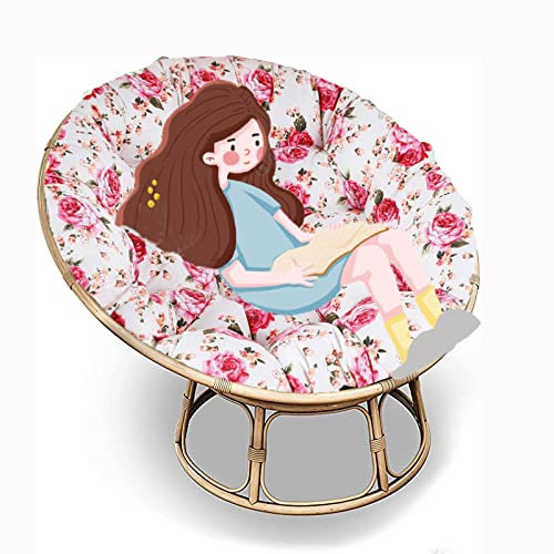 Runde Papasan Sessel Stuhl Auflage Papasan-Kissen für Drehsessel Korbsessel Balkonstuhl【Stuhl Nicht Enthalten】 (O1 Ø170cm/66.9 in)