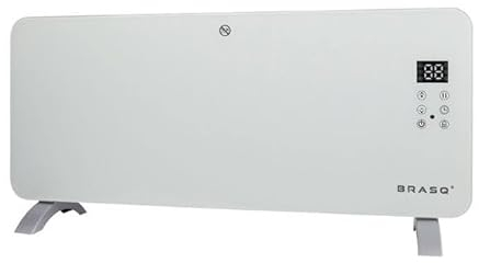 BRASQ Elektroheizung CH200 – Konvektor Heizung mit Smarte Funktionen – Heizstrahler Heizkörper Elektrisch fur 20/30m² Räume - Energiesparend Heizung - Wandbefestigungsmöglichkeit - 2.000 Watt