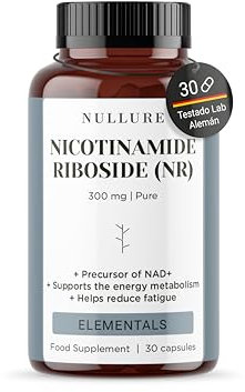 Nullure NAD Nicotinamide Riboside 300mg 30 cápsulas | NAD+ Boost | Certificado Clean Label | Testado por terceros | Vegano y sin aditivos | Alternativa NMN | NR puro >99% | NADH | Fabricado en España