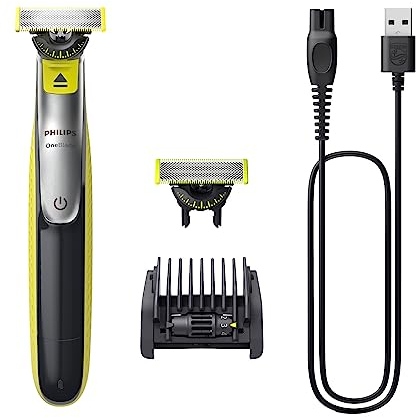 Philips OneBlade 360 Face, Autentico Regolabarba e Rasoio Elettrico, con l'Innovativa Lama 360, 2 Lame 360 per il Viso, Pettine Regolabile 5 in 1 (Modello QP2734/30)