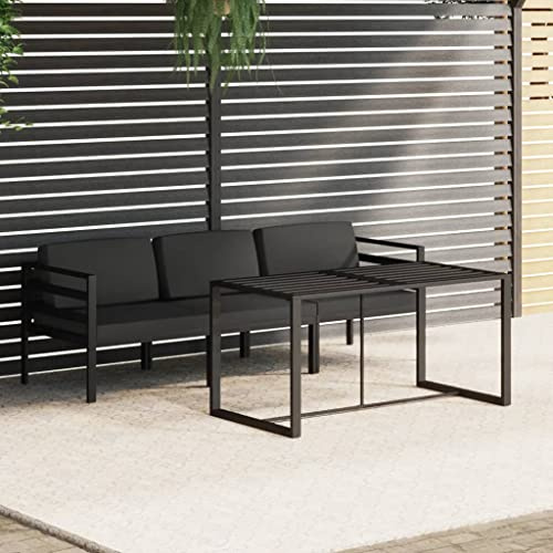 PTUGUOF 4-TLG. Aluminium Lounge-Set mit Kissen in Anthrazit, modulares Design für Flexible Konfiguration, inklusive Sitz- und Rückenkissen für Komfort, wetterbeständig und robust für den