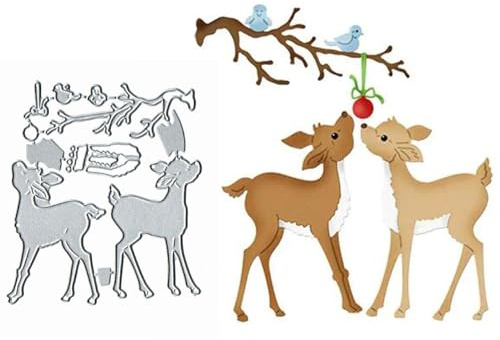 Stanzschablonen für Weihnachtsvogel, Baum, Zweig, Hirsch, Metall, Merry Christams Straße, Hirsch, Stanzschablonen, DIY, Scrapbooking, dekoratives Prägepapier, Scrapbooking, Kartenherstellung
