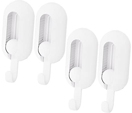 PRETYZOOM 4 Stück drehbarer Universalhaken Haken zum Aufhängen in der Küche Laternenaufhänger zur Wandmontage Kleiderbügelhaken Wandhaken Pflanze anschließen Badetuch Weiß