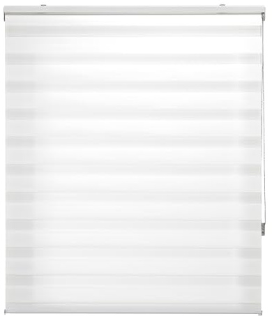 INTERBLIND | Elegantes Rollo für Nacht und Tag, Größe 160 x 250 cm (B x H), einfache Montage, Stoffgröße 157 x 245 cm, cremefarben