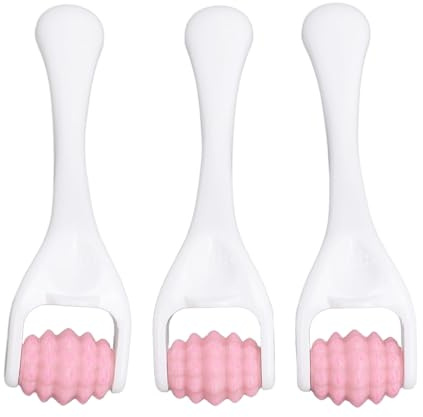 3 Stück Gesichtsmuskel Massagerolle, Augen Gesichtsmassagerolle, Leicht und Tragbar für Reisen nach Hause (PINK)
