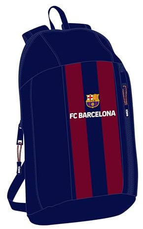 Safta F.C. BARCELONA - Mini Mochila para Uso Diario, Ideal para Niños de Diferentes Edades, Cómoda y Versátil, Calidad y Resistencia, 22x10x39 cm, Color Azul marino/granate