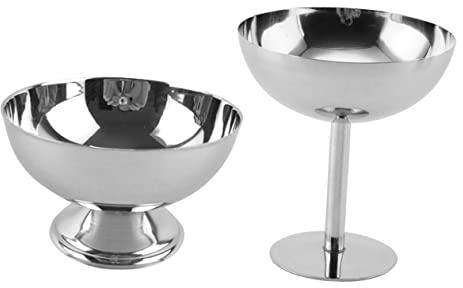 LABRIMP 2pezzi Coppette Acciaio Inossidabile Per Dessert Da Eleganti Ciotole Per e Cocktail Resistente e Stabile Design Moderno Per Feste e Colazioni