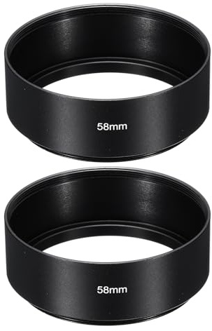 PATIKIL 58mm Lens Hood, 2Pcs Standard Focus Frosted Surface Anti-reflective Inside Hood for Camera Lens, Black for Nikon, for Fujifilm, for Pentax, for Leica
