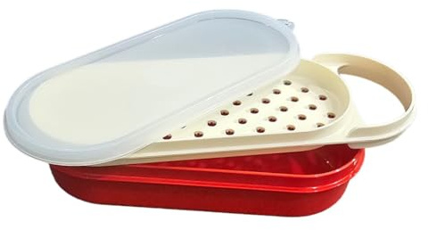 BRACOP® Rallador manual de verduras con recipiente rallador antideslizante accesorios de cocina molinillo utensilios de cocina indios rallador de limón manual para quesos duros y blandos rallador