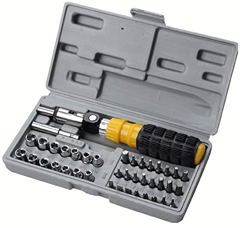 Taladro Destornillador Destornillador Llave de vaso Juego de destornilladores 41 en 1 Multifunción Precisión Torx Hex Star Bits Juego de llaves Kit de herramientas de reparación magnética Herramien