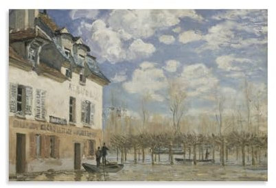Alfred Sisley Wandkunst - Kahn in Der Uberschwemmung Poster – berühmtes Ölgemälde des Impressionismus, Wandkunst, Bild, Gemälde, Poster, Leinwanddruck, Poster, Kunstwerke, Raumdekoration, 40 x 60 cm