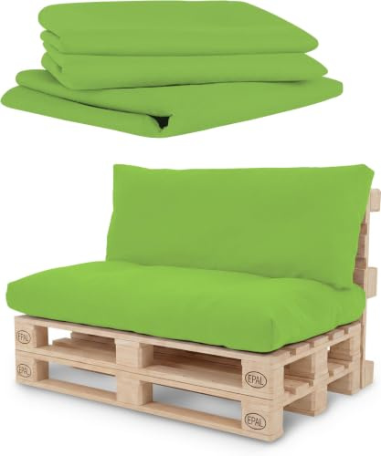 normani Bezüge für Palettenkissen - für 2-teilige und 3-teilige Palettenpolster - wasserabweisendes oder wasserdichtes Material verfügbar Wasserdicht Grün 2-Teilig 80 cm × 120 cm + 42 cm × 60 cm