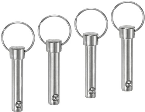 M METERXITY 4 Pcs Goupilles à Dégagement Rapide, 10mm Diamètre, 36mm Longueur d'Utilisation Goupille Supérieure Bimini pour Construction Navale/Bateau, 45mm Long Total en Acier au Carbone