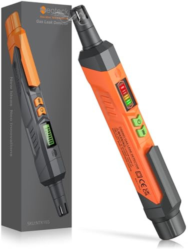 Neoteck Rilevatore di Perdite di Gas Naturale con Indicatore Allarme Visivo Acustico Rilevatore di Propano per Individuare Perdite di Monossido di Carbonio Metano per Campeggio Auto Casa