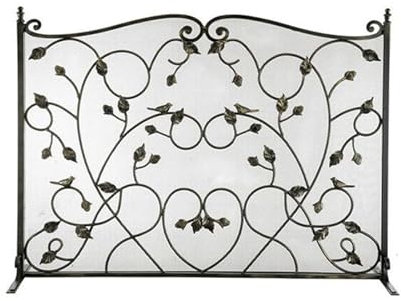 Protector contra chispas de 1 panel, panel de pantalla for chimenea de hierro, protector for chimenea de seguridad de malla metálica for hierro forjado de madera, decoración negra Fuego Salvachispas