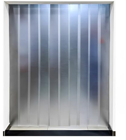 SYFXZZDS Escarchado Cortina de láminas de PVC 1,5mm, Comercial Industrial Cortinas Exterior Tiras Plastico PVC para Almacén Garaje Puerta Habitaciones Portal(195x350cm/76.77x137.8in)