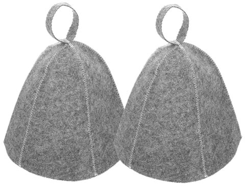 AHIOJEGX Bonnet Sauna 2 pièces Chapeau Casquette de Sauna Couverture de Bain Chapeaux Cheveux Feutre Vaporarium Femmes Spa tête Chapeaux Envelopper Maison Chambre Douche Vapeur(Grey)