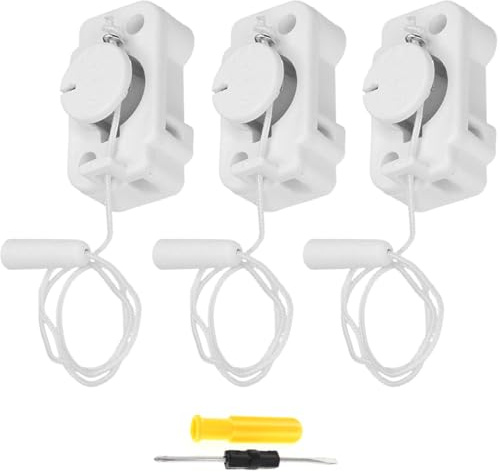 Acmerota Bathroom Pull Cord Light Switch 2Amp Side Action Pull Cord Switch Mini Pull Cord Switch Light Pull Switch ON/Off Cord String Pull Switch for Ceiling Light (M200)