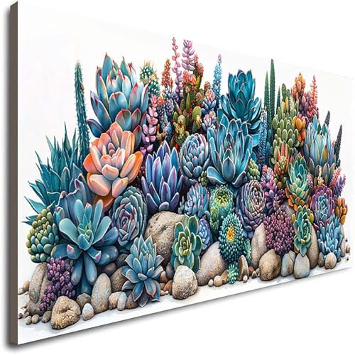 JEPGFOU DIY Malen Nach Zahlen Erwachsene Blume, Malen Nach Zahlen Kaktus Malen Nach Zahlen ab 9 Jahre Mädchen mit Pinseln und Acrylfarben für Deko Wohnzimmer, Geschenke für Frauen100 x 200 cm 0-M