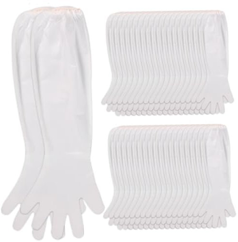 Dorccsi 20 Pares de Guantes Largos de Limpieza de 56 x 5 cm, Desechables, Impermeables, Antideslizantes, para Cocina, para Lavar Platos, tareas domésticas, jardinería, hasta el Codo.