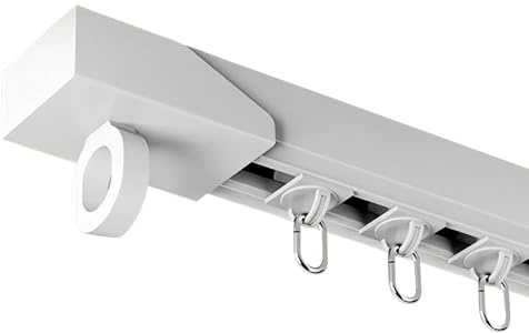 Ohne Bohren Gardinenschiene Selbstklebende Vorhangschiene 70 100 120 180 200 300 cm Deckenvorhangschienen aus Kunststoff für Wohnzimmer, Schlafzimmer, Schrank(White-Top,80cm)