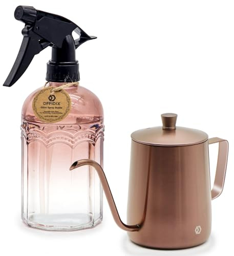 OFFIDIX Sprühflasche, 2er-Pack Pflanzenbefeuchter Bewässerungssprühflasche für Gartenarbeit im Innen- und Außenbereich oder zur Reinigung zu Hause (Rosegold)