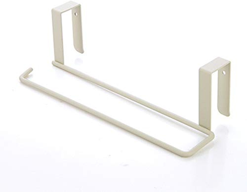Paper Towel Hanger Holder,Metal Kitchen Roll Paper Holder, Under Cabinets Shelf,Tissue Hanger Organizer,Under Cupboard Shelf(White)