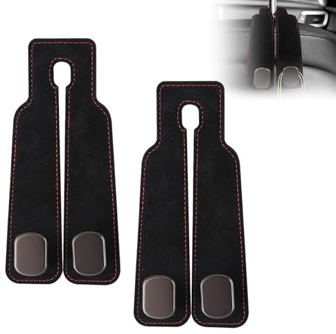 2 Stück Taschenhalter Auto,Car Seat Back Storage Hook,Doppelhaken für Autositzrückseite, Auto Lagerung Haken,für Autositz Autositz Rücksitzhaken Kopfstütze Kleiderbügel Handtaschenhalter(Schwarz)