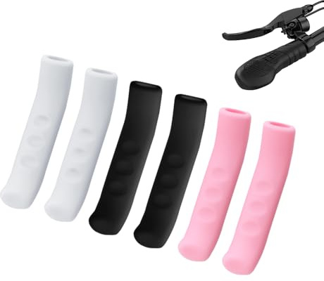 3 Pair Bicycle Brake Lever Grip Protector Cover, Silicone Non-Slip Brake Lever Grip, Shock Absorption Scratch Proof Bike Brake Handlebar Covers Accessory for Bicycle, Mountain Cycling, 3 Colors