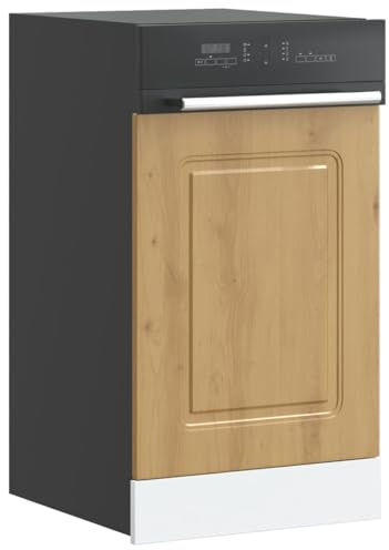 QJBSAVVA Kalmar Artisan - Mascherina per lavastoviglie in rovere 45 x 1,5 x 67 cm, pannello frontale in legno durevole e resistente all'umidità, per cucine moderne
