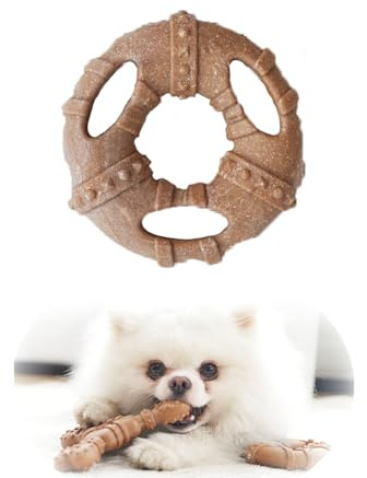 BowBabe Unzerstörbares Hundespielzeug für aggressive Kauer, 100 % natürliches Baumwollseil für Hunde (10 - 40 kg) (Holzring)