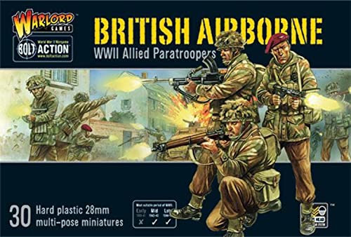 Warlord Games British Airborne Allied Paratroopers - 28mm Scale Plastic Miniatures for Bolt Action Highly Detailed World War 2 Miniatures for Table-top Wargaming